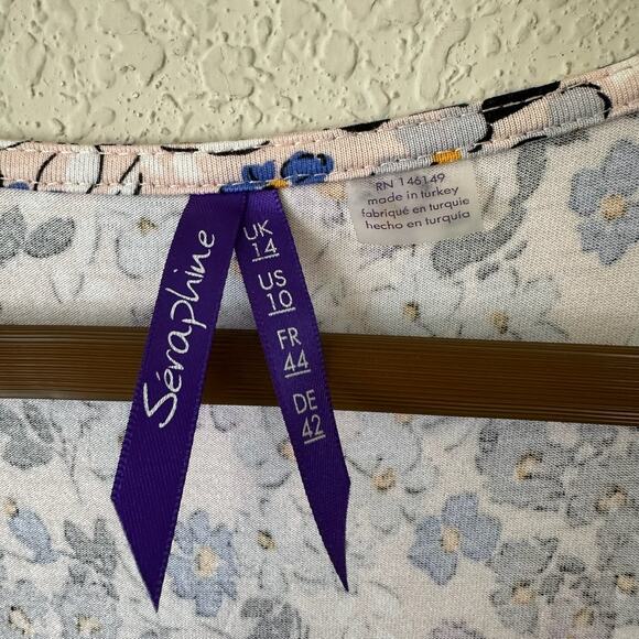 SERAPHINE Maternity Tank Dress Floral Sleeveless Ruched Bohemian - Picture 8 of 13